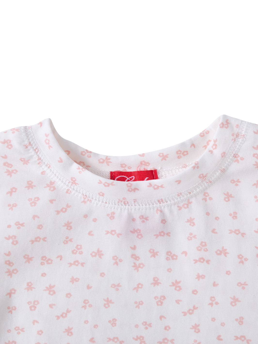 Floral Print Short T-shirt - Salmon