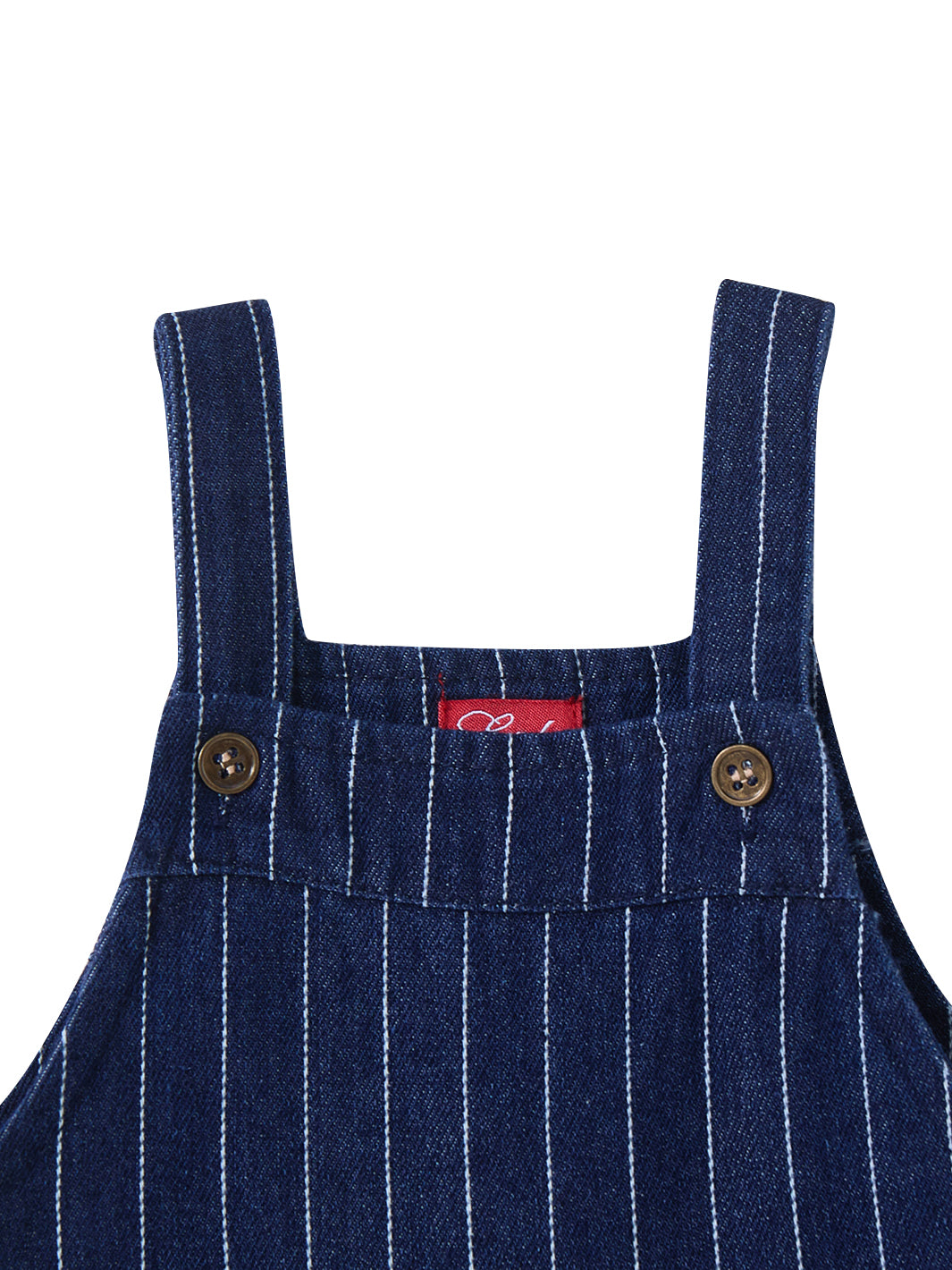 Denim Striped Pocket Overall