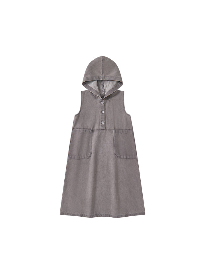 Grey Washed Hooded Jumper