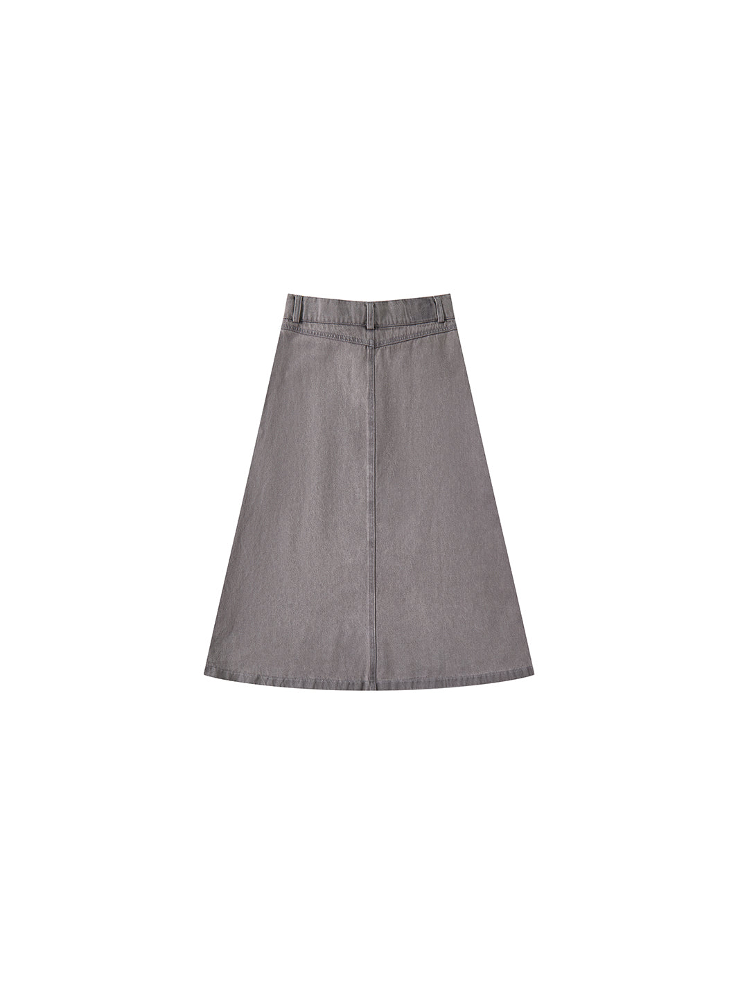 Grey Washed Tea-length Skirt