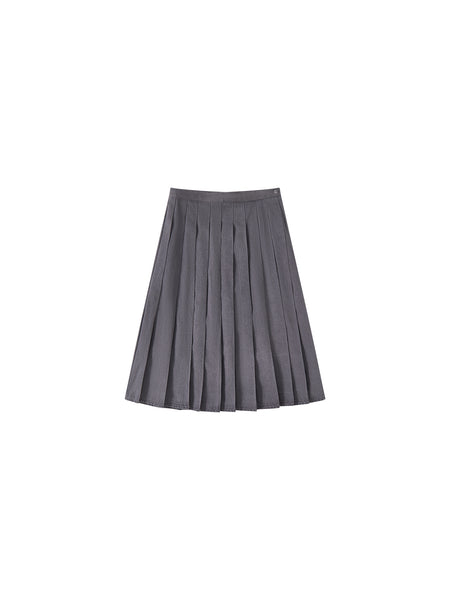 Grey Washed Pleated Skirt – Lulu Kids Clothing