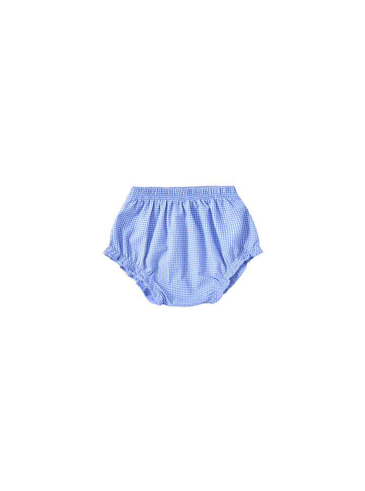 Gingham Ruffle Bloomer - Blue