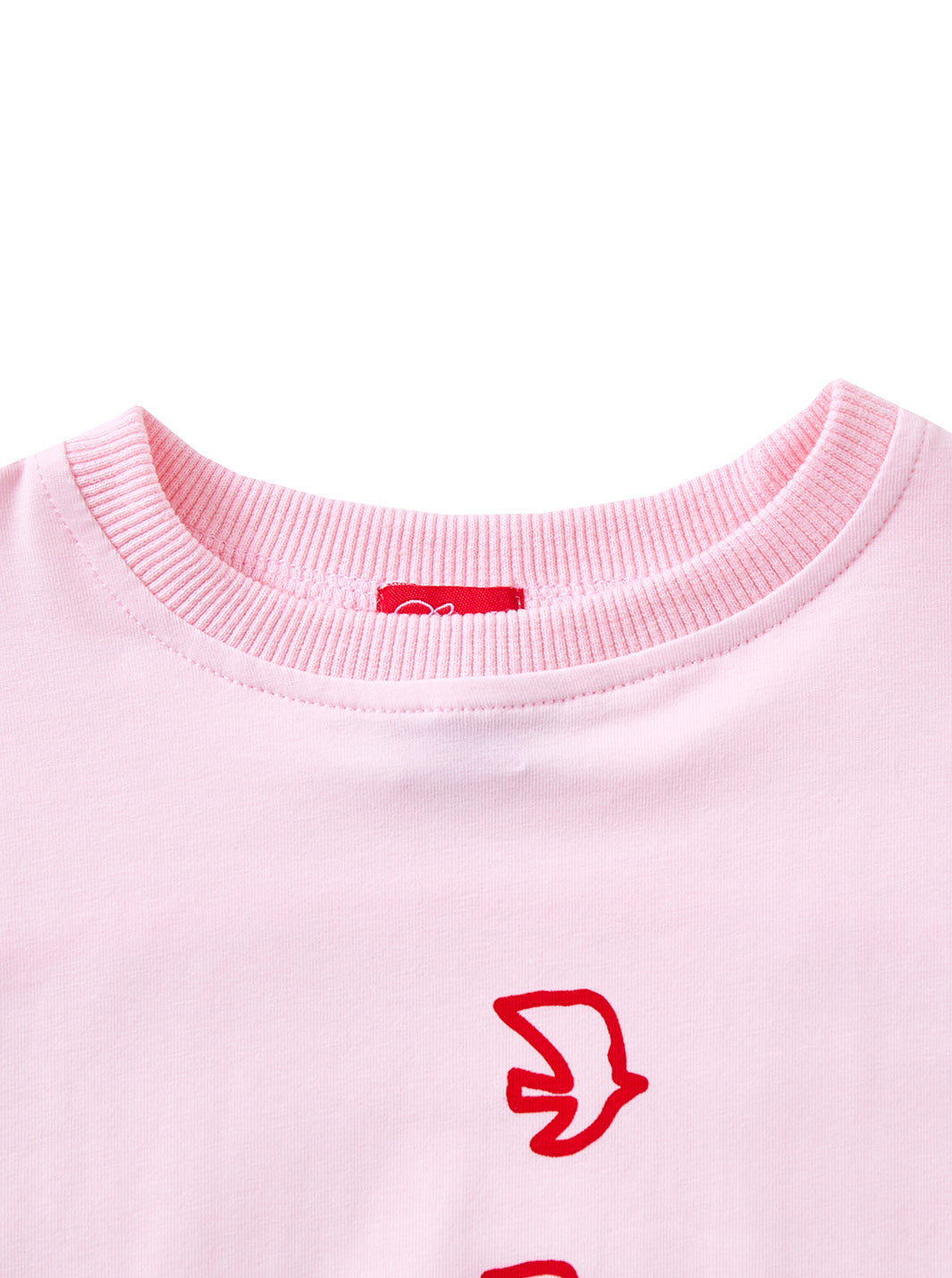 Bird Print Top -  Lt. Pink