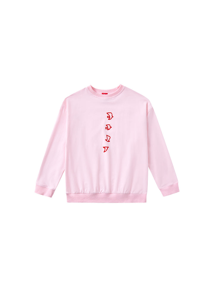 Bird Print Top -  Lt. Pink