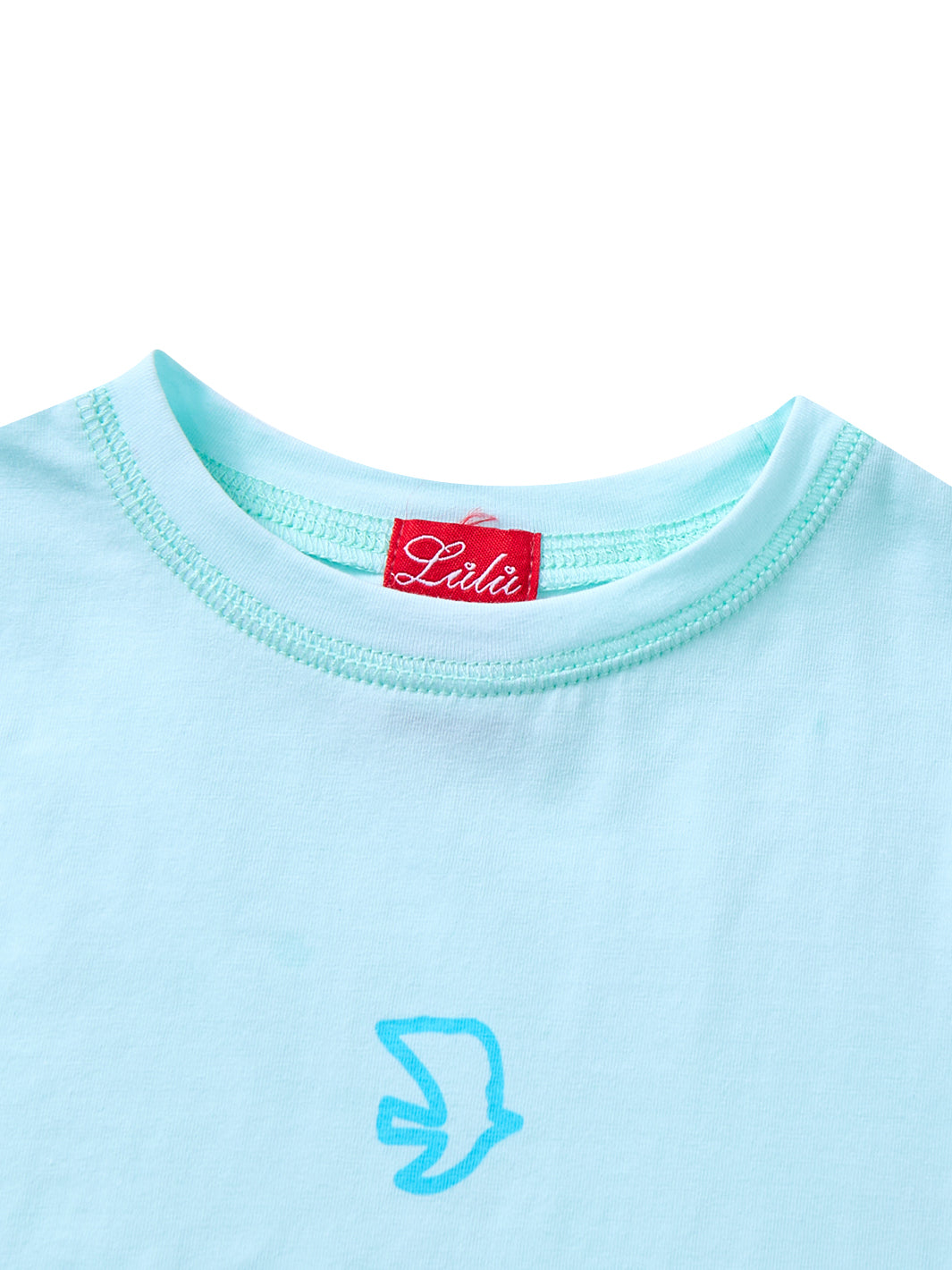 Bird Print Short Sleeve T-shirt - Pale Mint