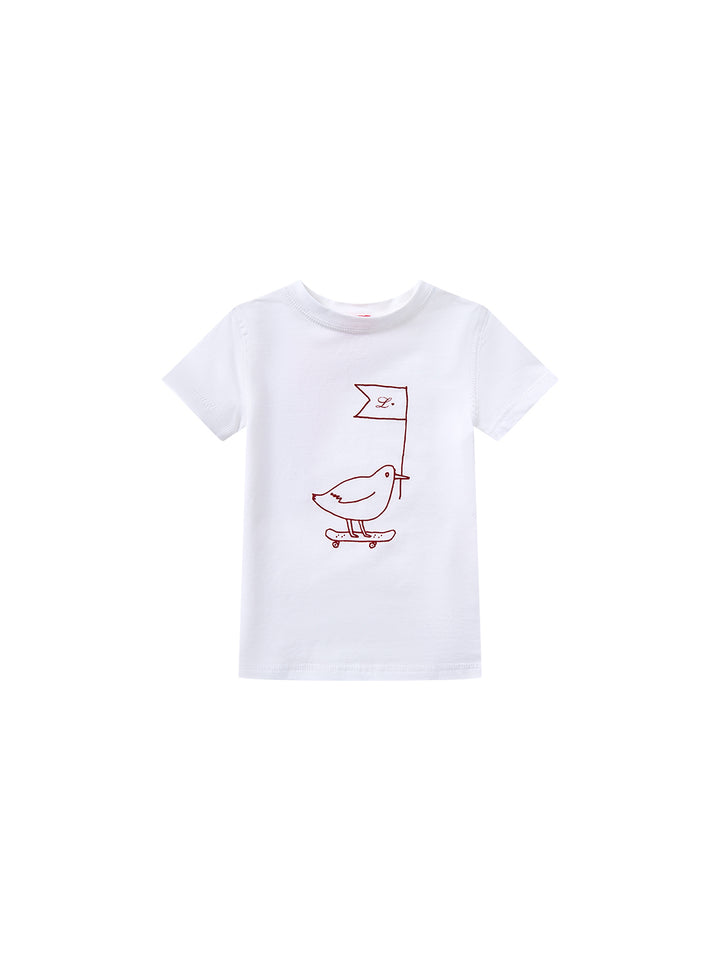 Bird Print Short Sleeve T-shirt