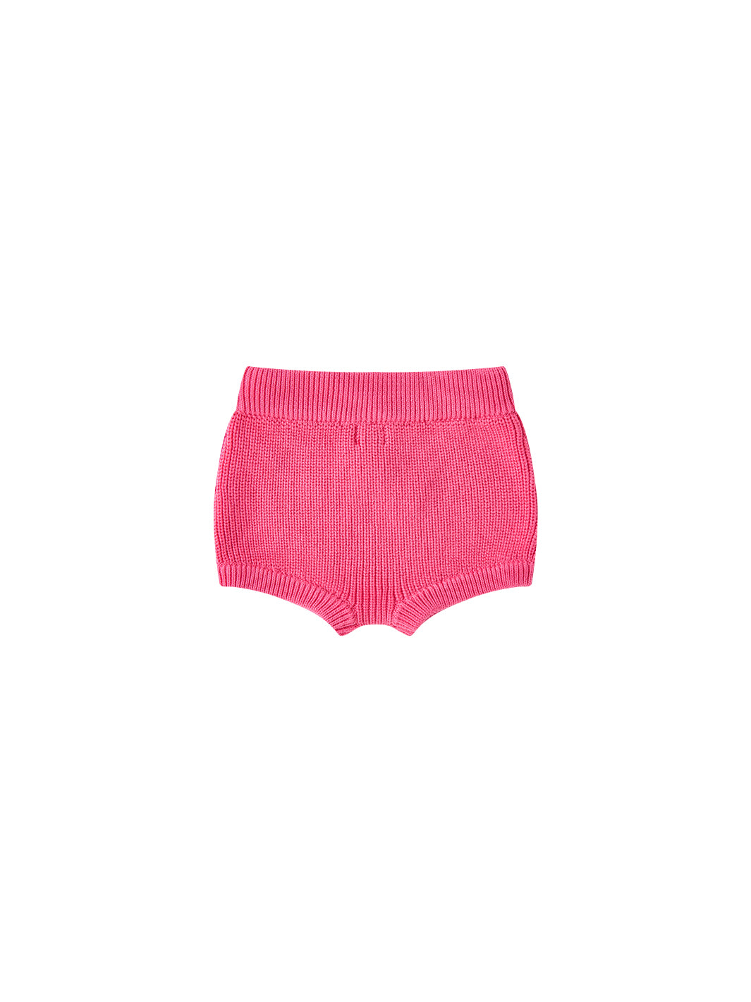 Baby Knit Ribbed Short Pants - Neon Pink