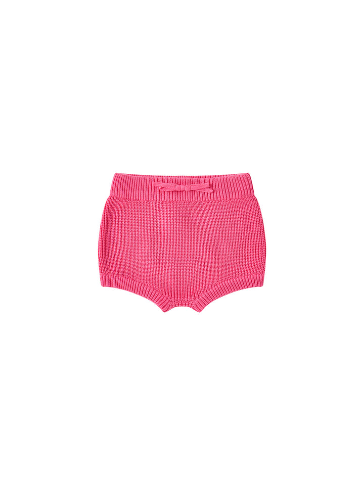 Baby Knit Ribbed Bloomer - Neon Pink
