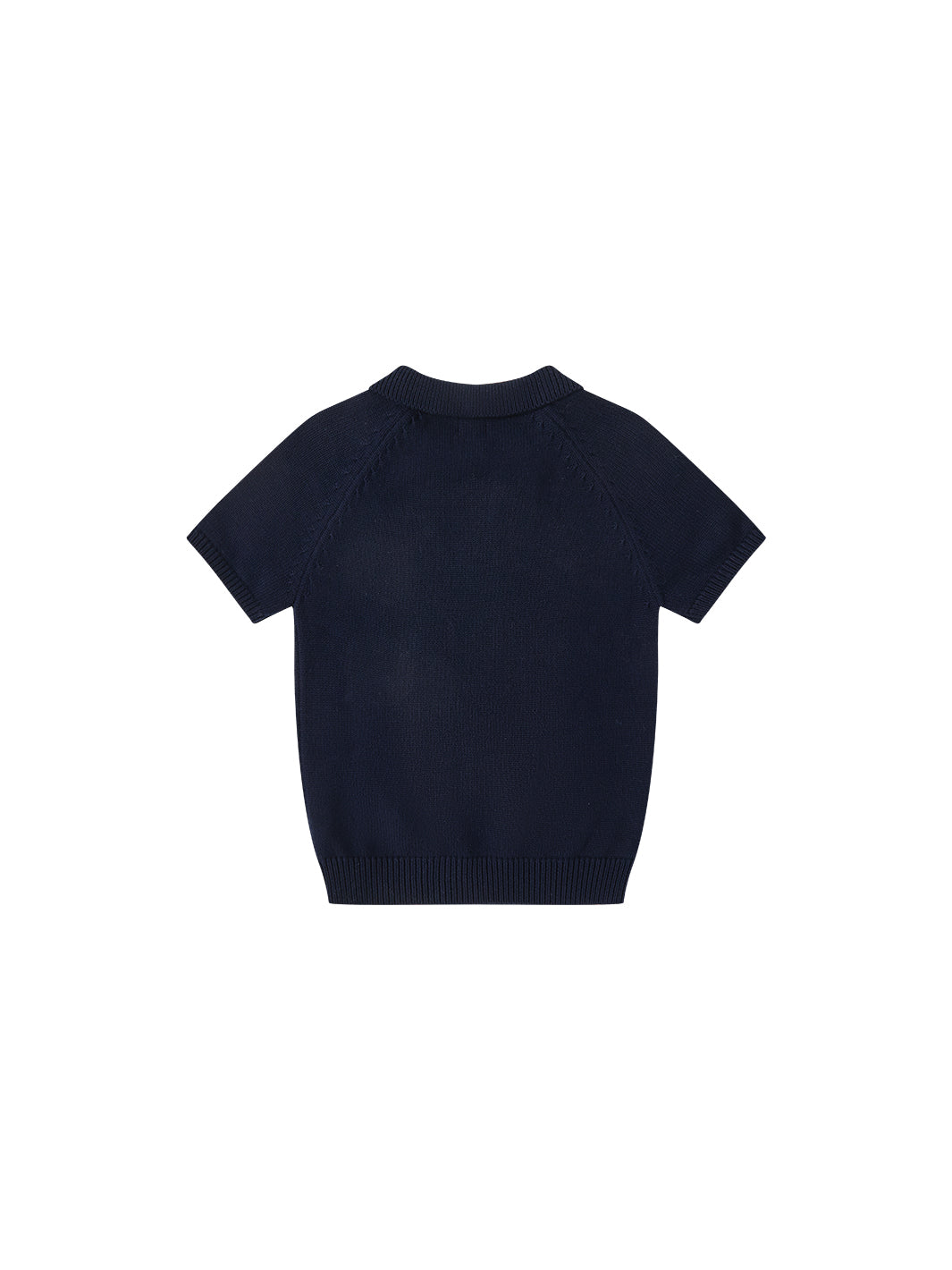 Emblem Short Sleeve Sweater - Deep Navy