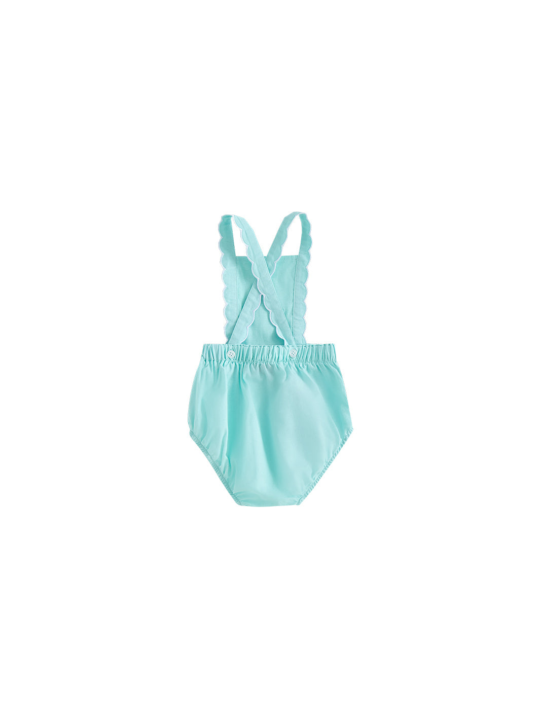 Scalloped Strap Romper - Brook Green