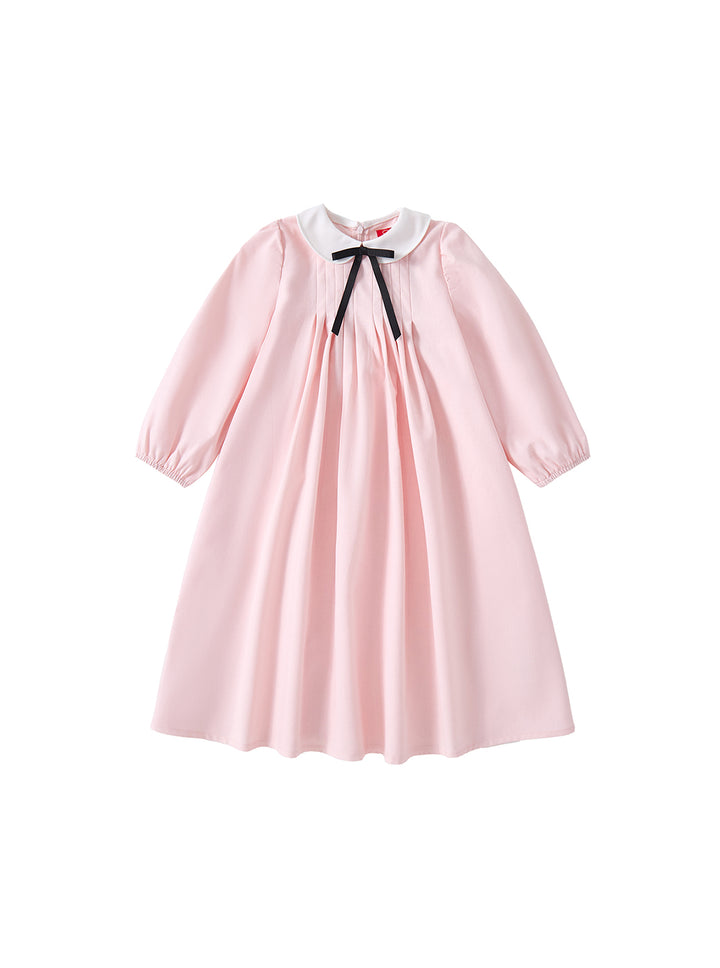 Powder Collar Bow Dress