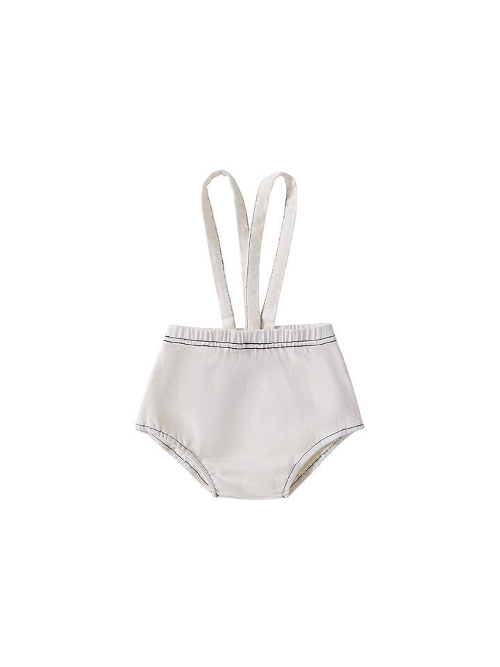 Embroidered Parade Romper - White