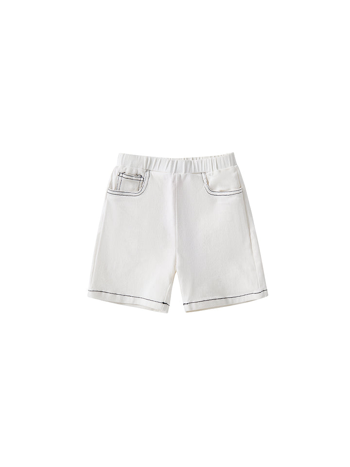 Embroidered Parade Short Pants - White