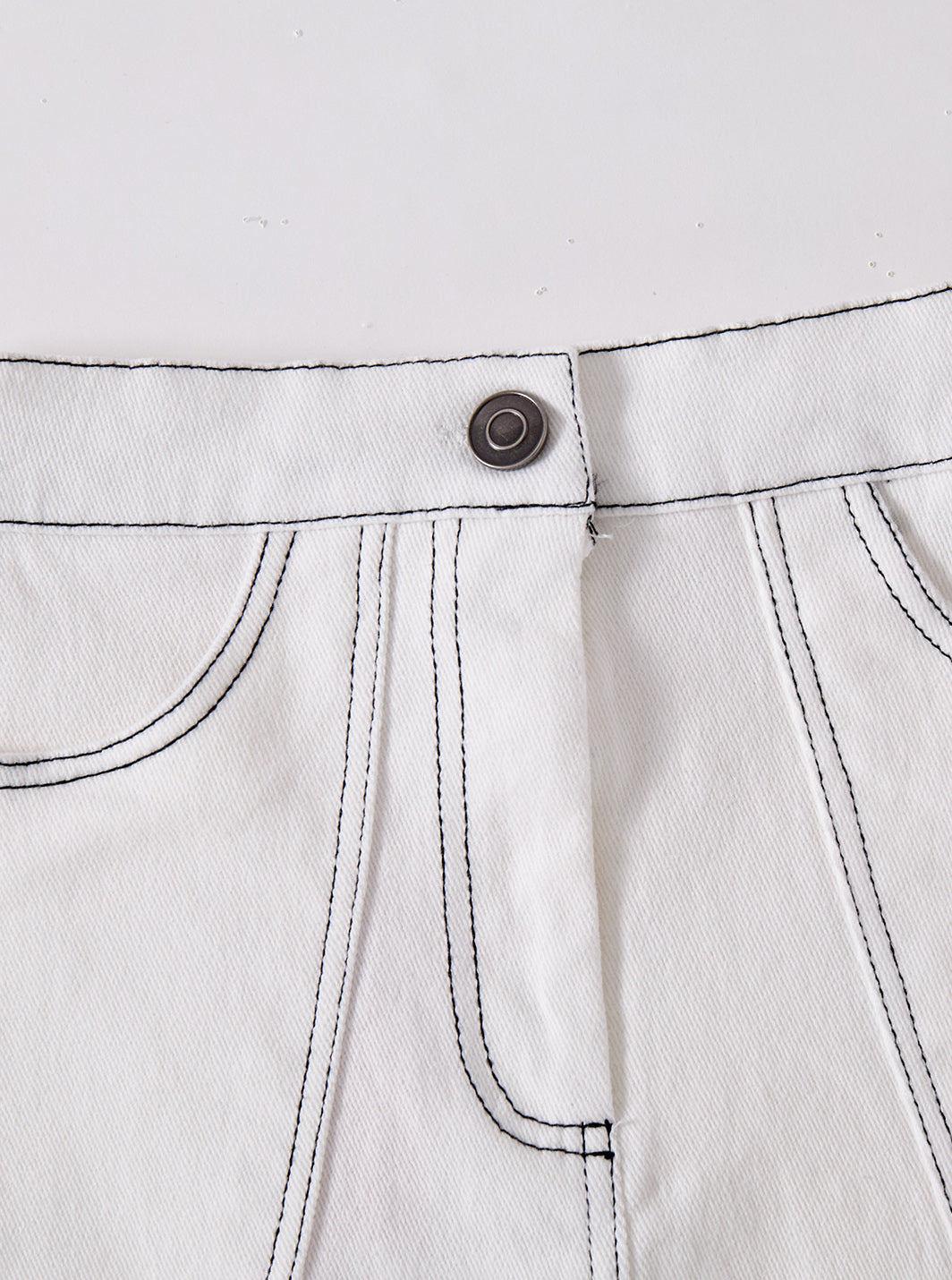 Twill Pocket Skirt - White