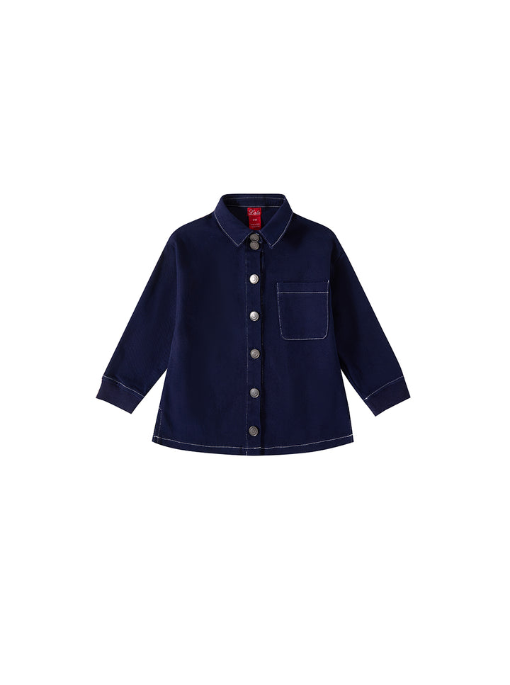 Embroidered Parade Shirt - Navy