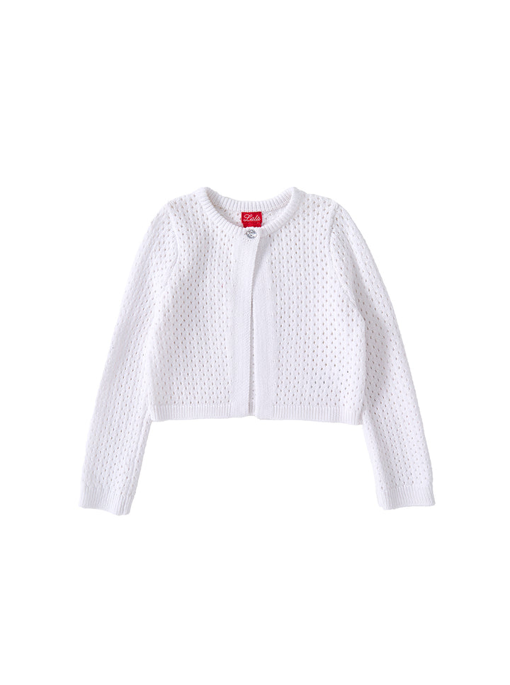 Crop Length Cardigan - White