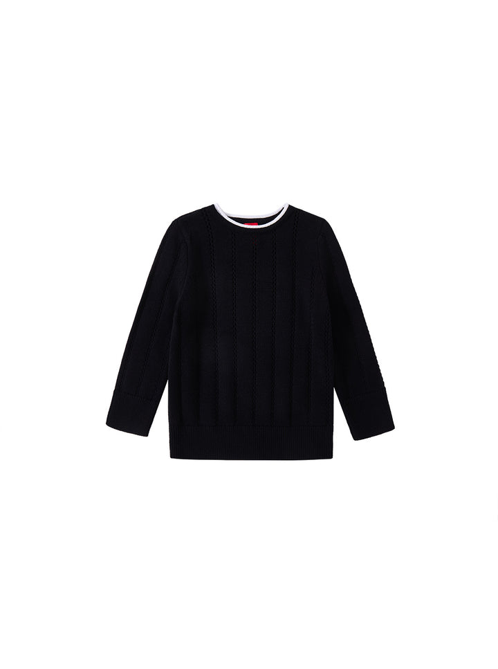 Contrast Edge Sweater - Black