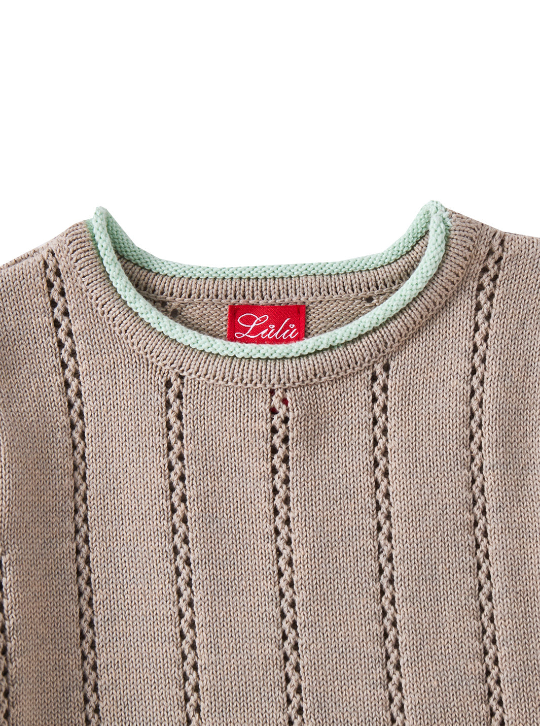 Contrast Edge Sweater - Lt. Sand