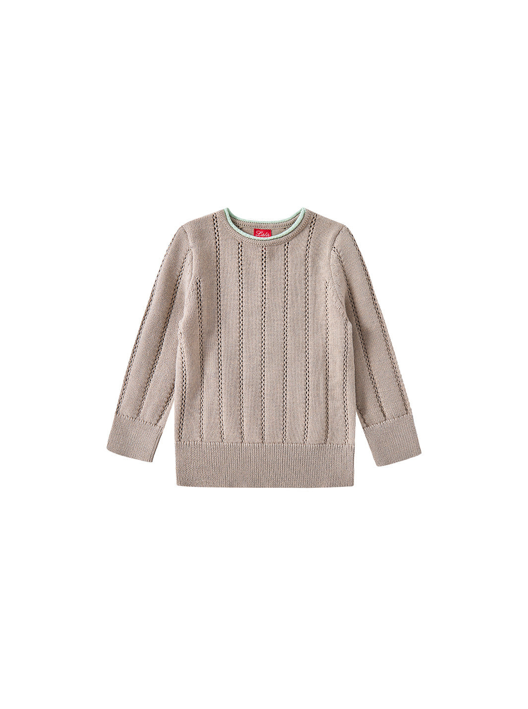 Contrast Edge Sweater - Lt. Sand