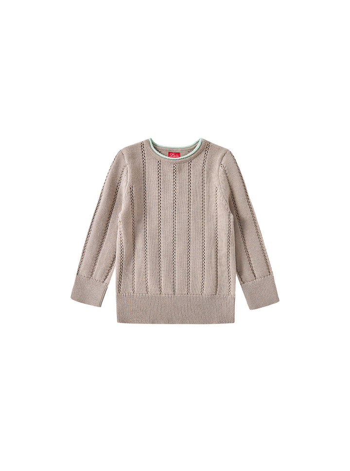 Contrast Edge Sweater - Lt. Sand