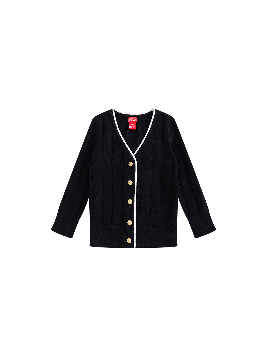 Contrast Edge Cardigan - Black