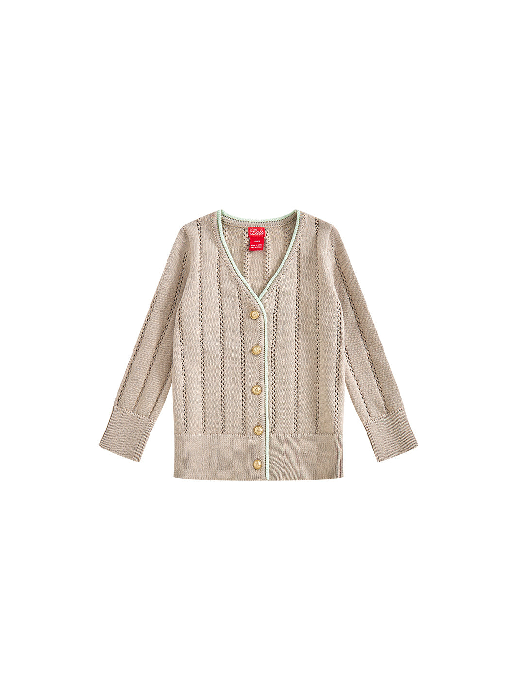 Contrast Edge Cardigan - Lt. Sand