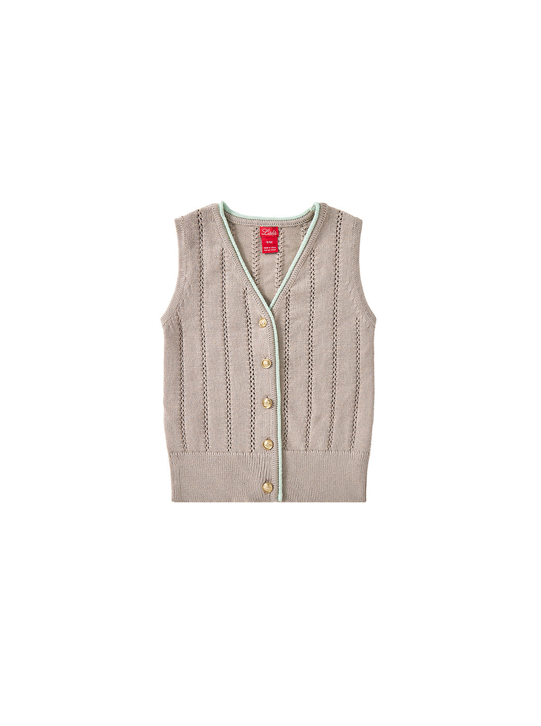 Contrast Edge Vest - Lt. Sand