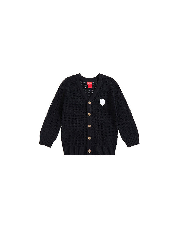 Eyelet Cardigan - Black