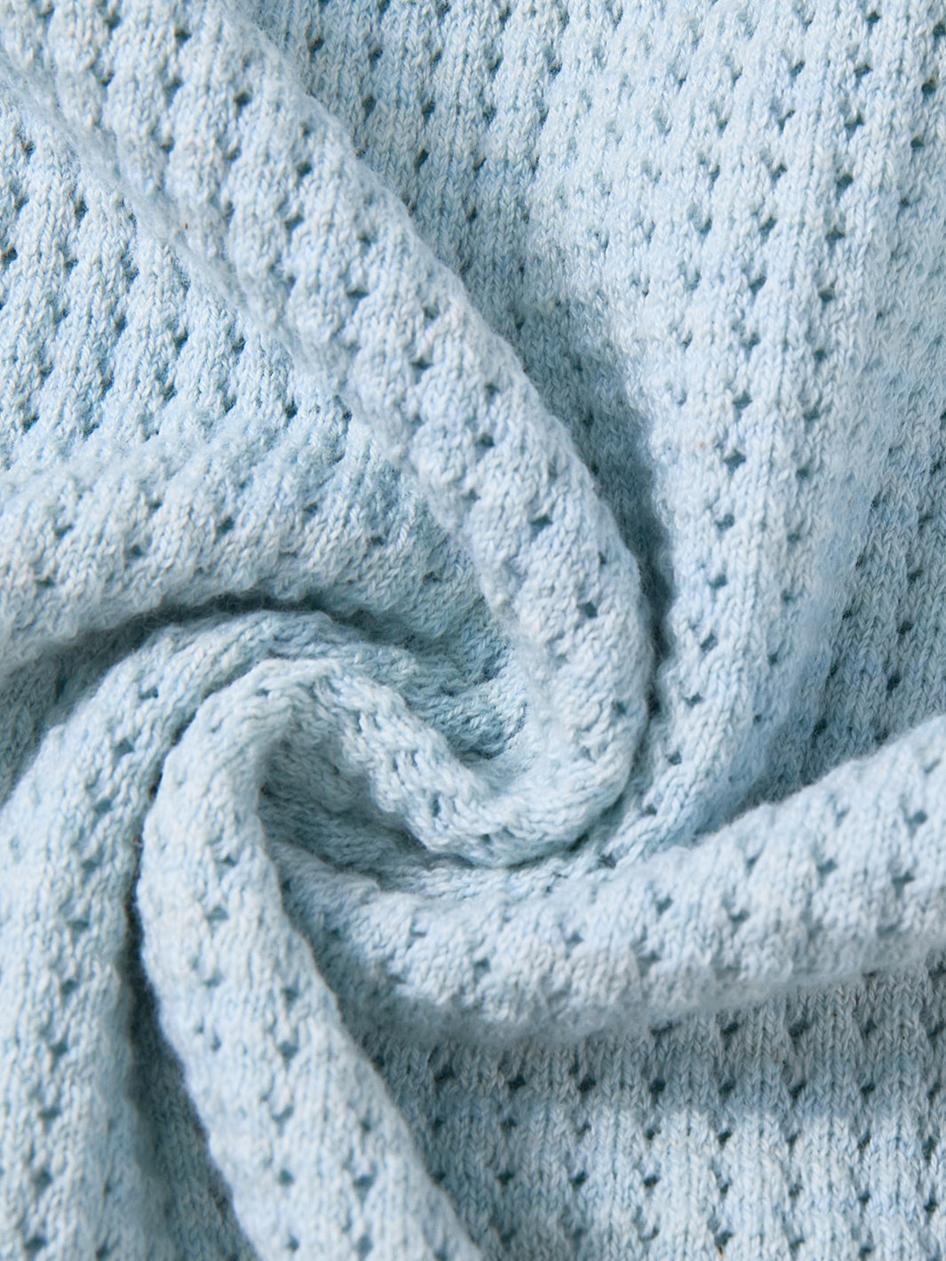 Eyelet Collared Short Sleeve Sweater