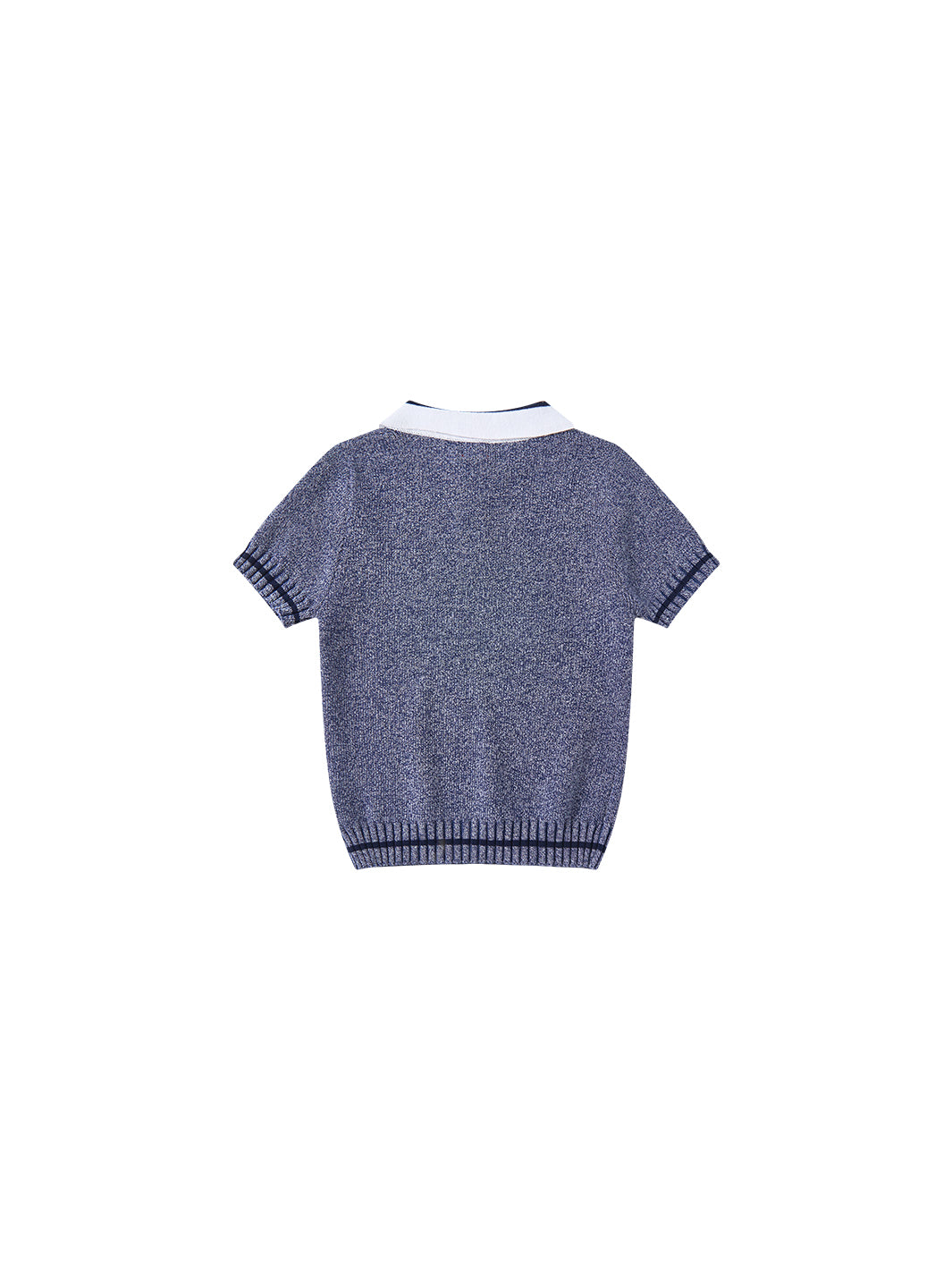 Emblem Collar Short Sleeve Sweater