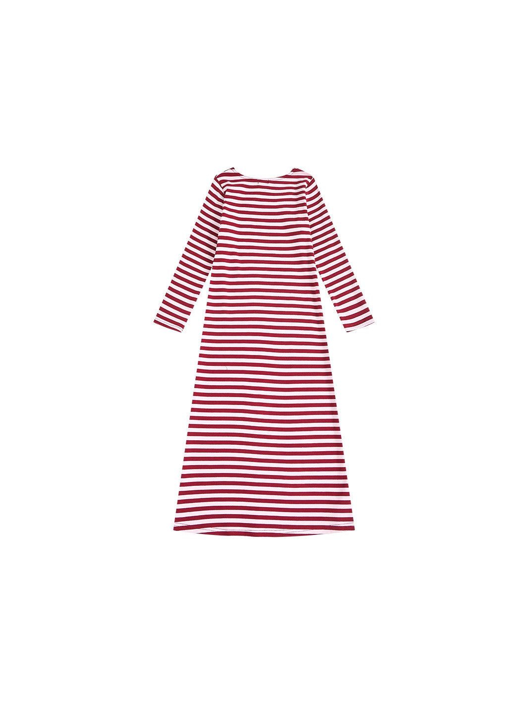 Striped Nightgown - Burgandy/Pink