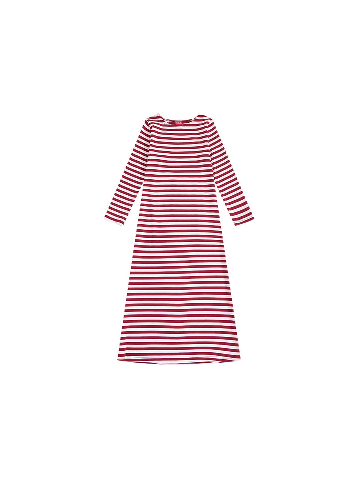 Striped Nightgown - Burgandy/Pink