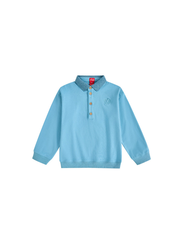 Solid Emblem Polo - Blue