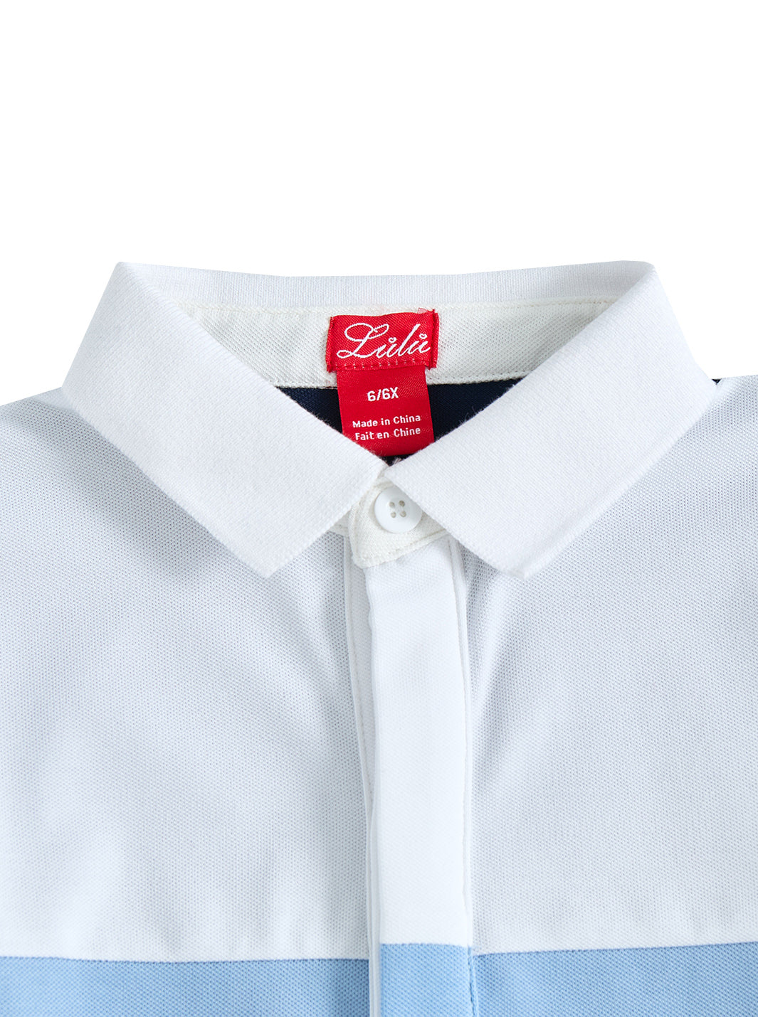 Color Block Striped Polo - White