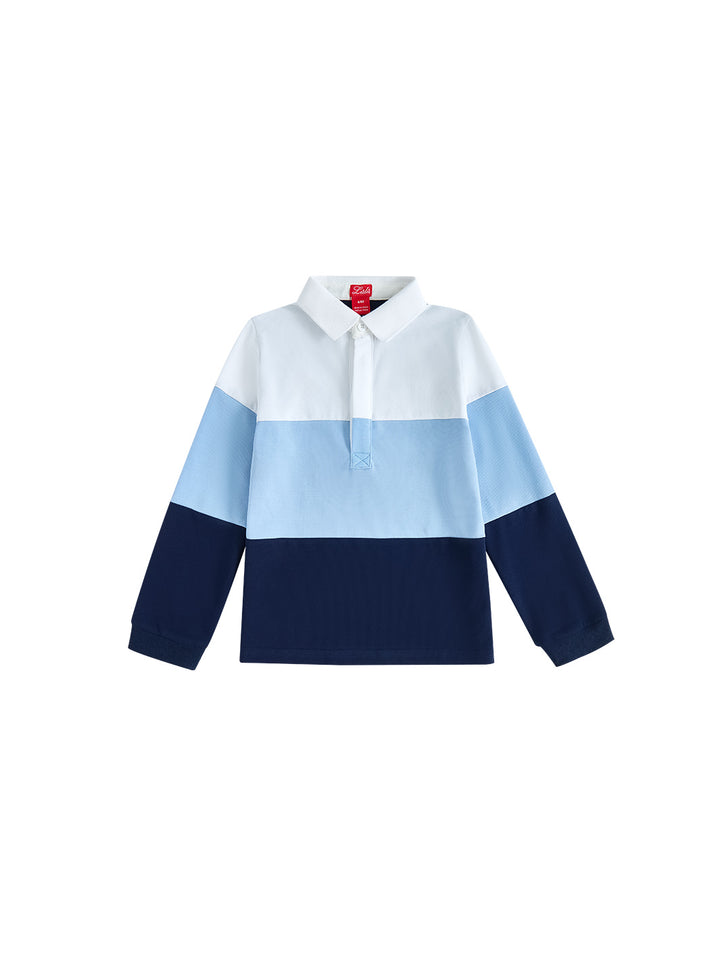 Color Block Striped Polo - White