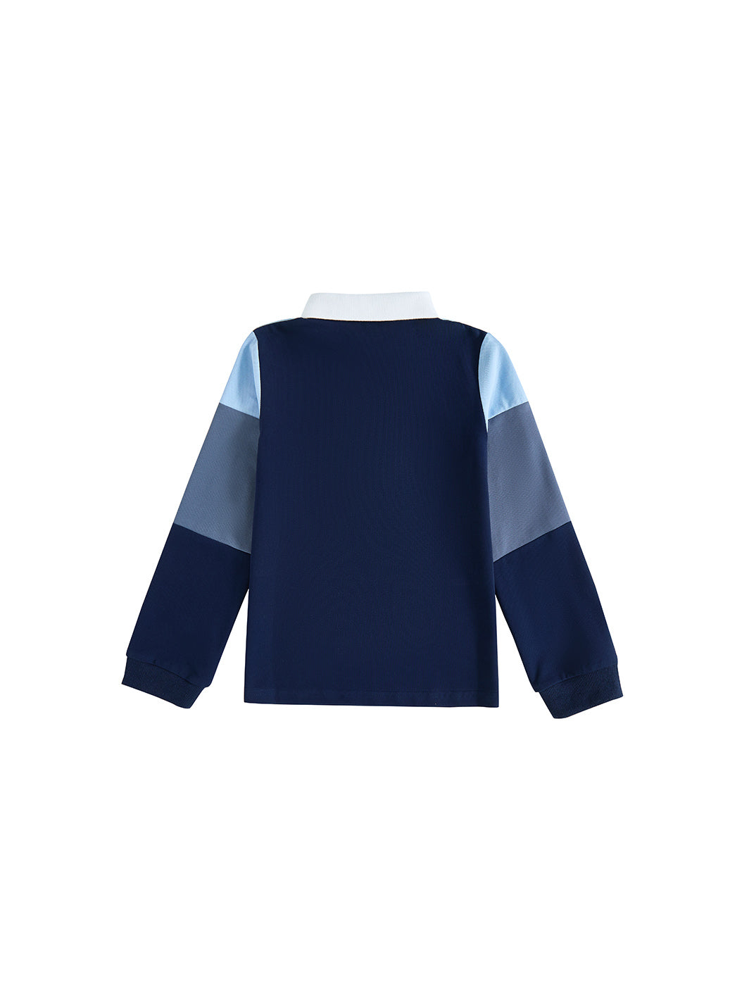 Color Block Striped Polo - Sky Blue