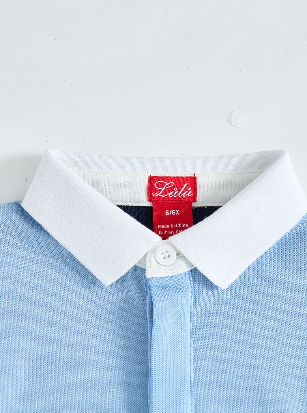 Color Block Striped Polo - Sky Blue