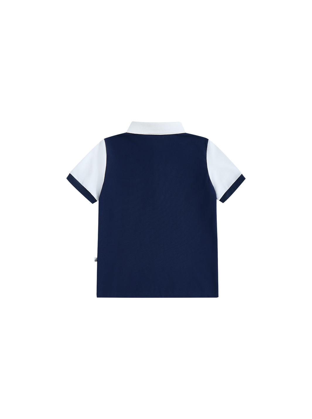 Color Block Striped Short Sleeve Polo - White