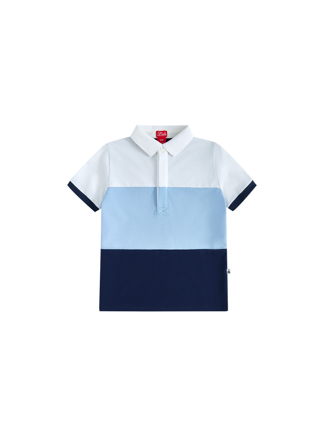 Color Block Striped Short Sleeve Polo - White