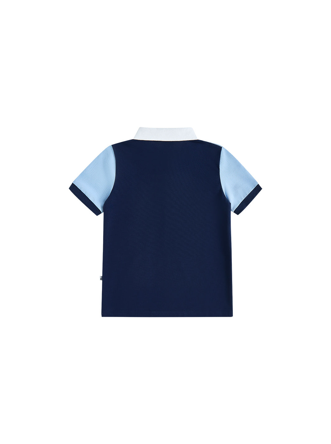 Color Block Striped Short Sleeve Polo - Sky Blue
