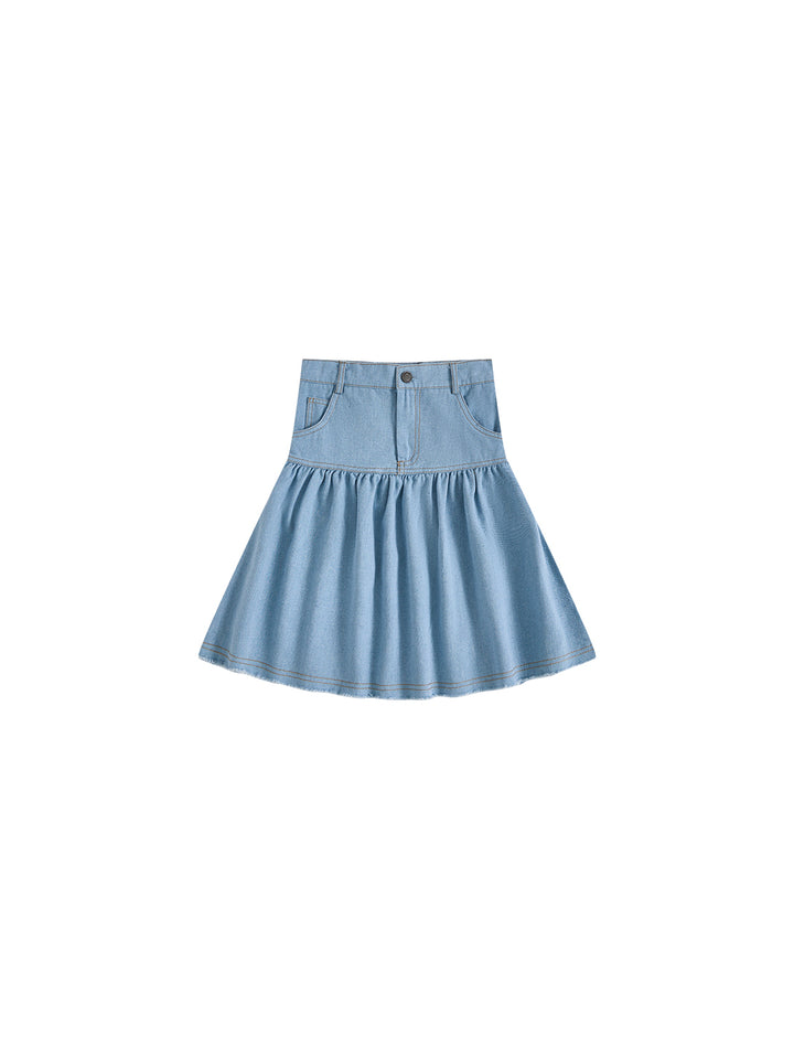 Denim Yoke Skirt - Pale Blue
