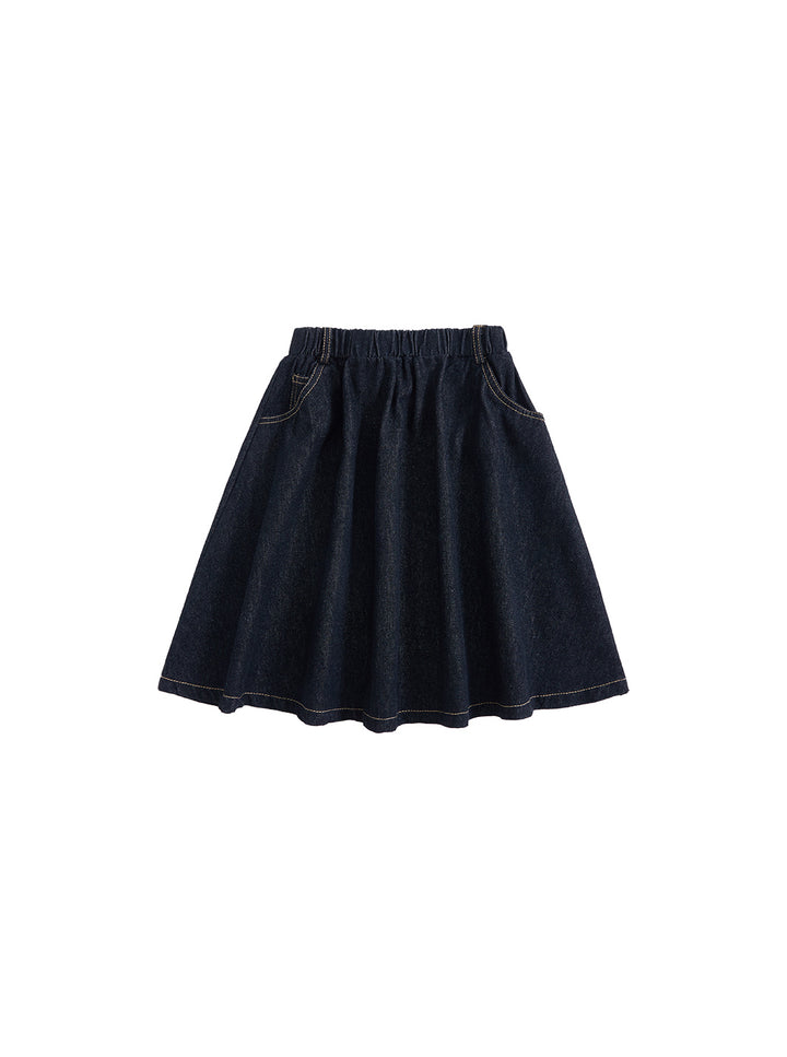 Denim Pocket Skirt - Black