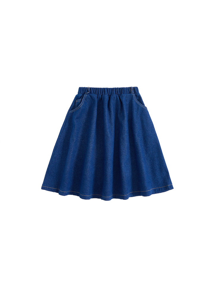Denim Pocket Skirt - Navy