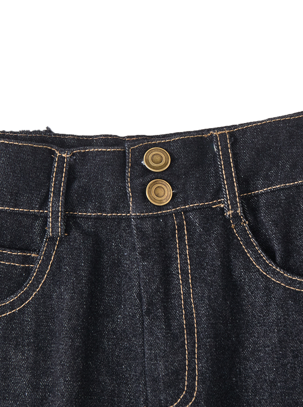 Denim Patch Skirt - Black Mix