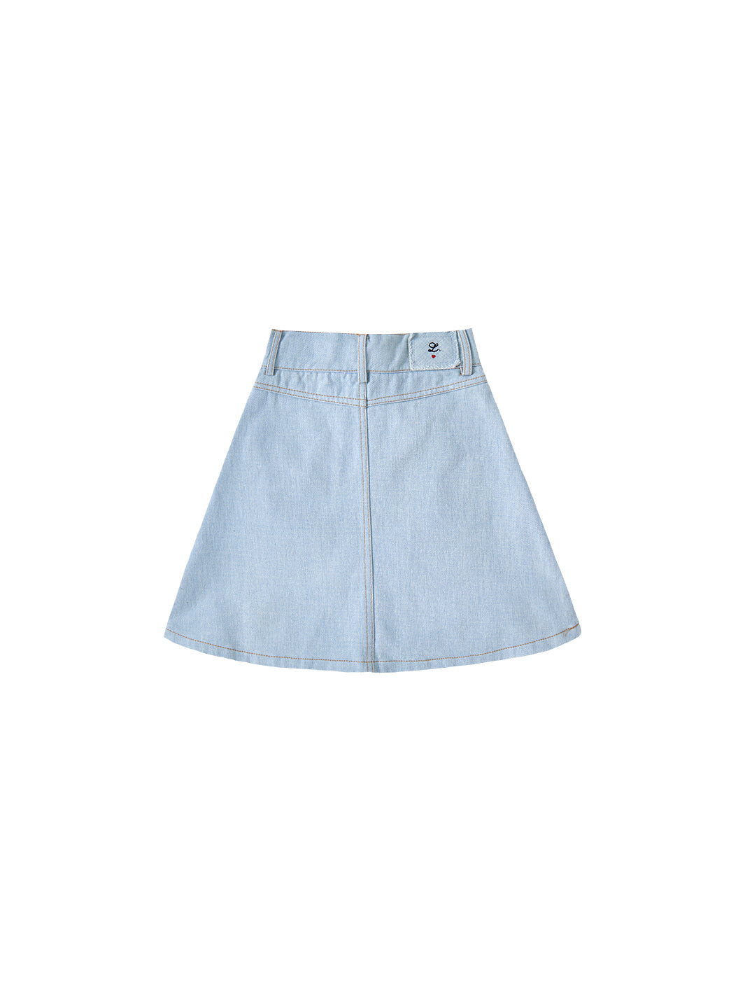 Denim Patch Skirt - Pale Blue