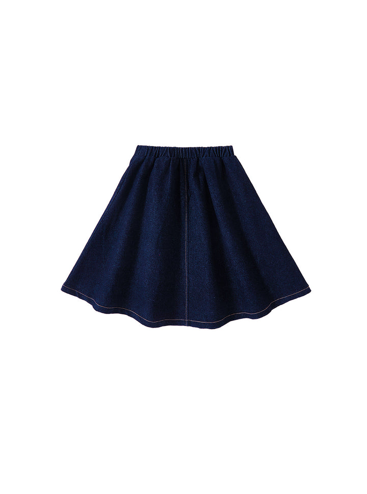 Denim A-Line Skirt - Dk. Blue