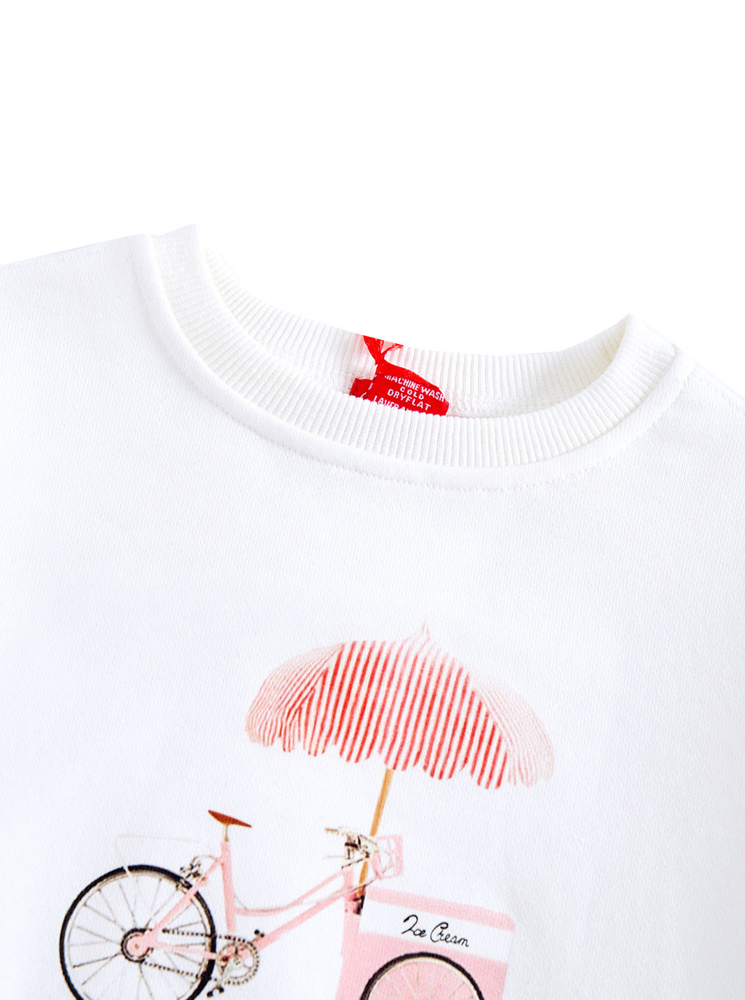 Bike Print Top - White/Pink