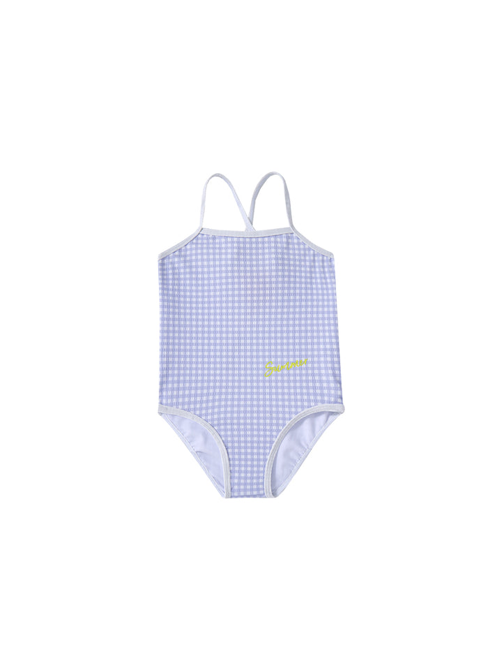 Gingham Swimsuit - Blue/White