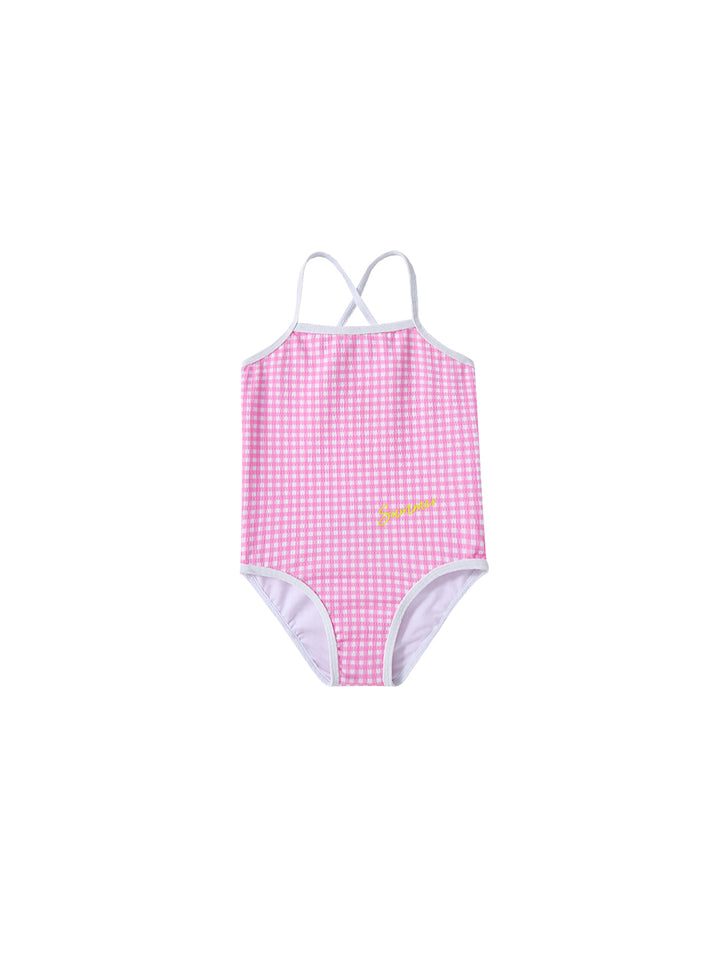 Gingham Swimsuit - Pink/White