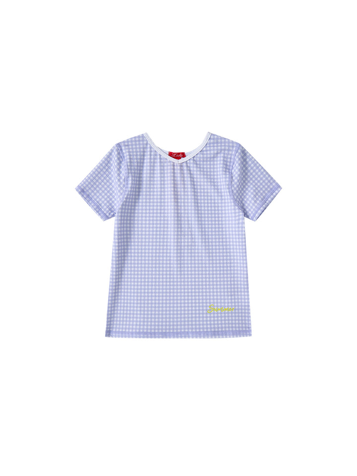 Gingham T-shirt - Blue